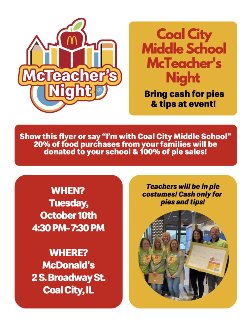 McTeacher\'s Night at Coal City McDonald\'s